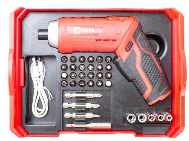 Электроотвертка Edon EDPL02-4 (с АКБ, с органайзером и набором оснастки)