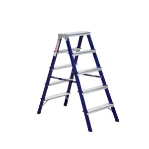 Лестница-стремянка двусторонняя Алюмет MD8205 (40*20, 5-и ступ., сталь, алюм. ступени)