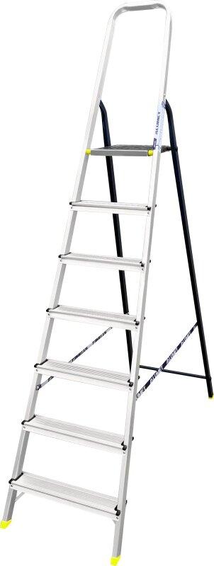Лестница-стремянка Алюмет AMS7807 (40*20, усиленная, 7-и ступ., алюминий/сталь)