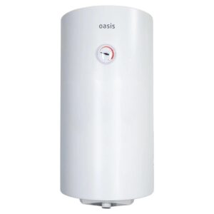 Водонагреватель накопит. Oasis SV-100 (сухой ТЭН, 100л, 1,6кВт, КПД 90%, верт., эмаль, УЗО, 20мм)